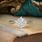 4 Prong Emerald Cut 1 Carat Vintage Lab Diamond Engagement Ring